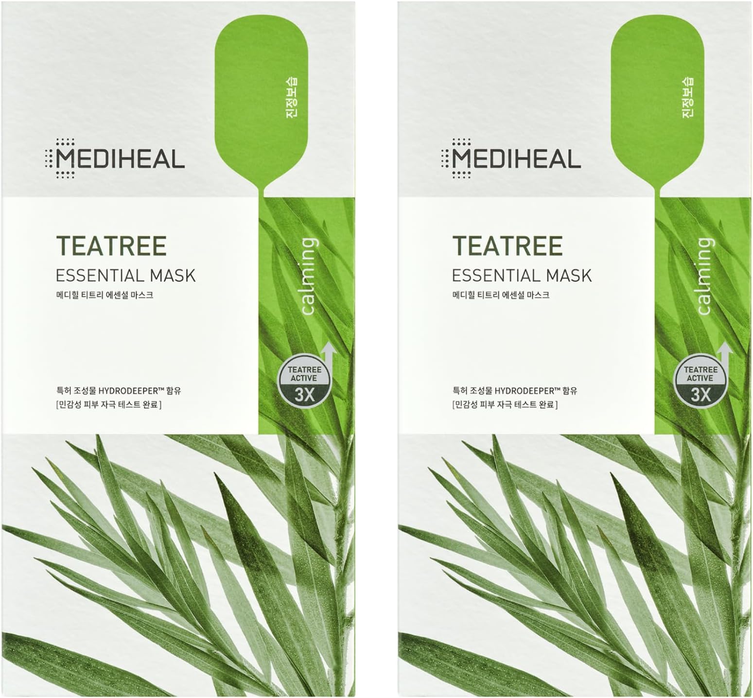 Mediheal Cotton Teatree Care Solution Essential Mask with Tea Tree Oil and Cica Extracts, Pack of 10
