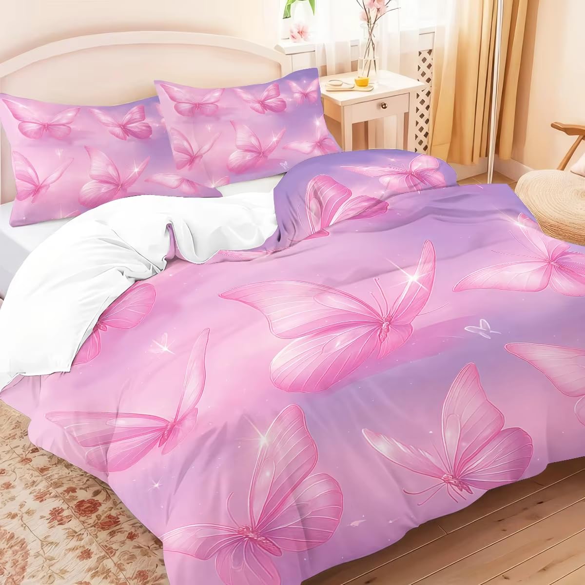 Parure de lit rose 3 pièces contre les nuits inconfortables en literie