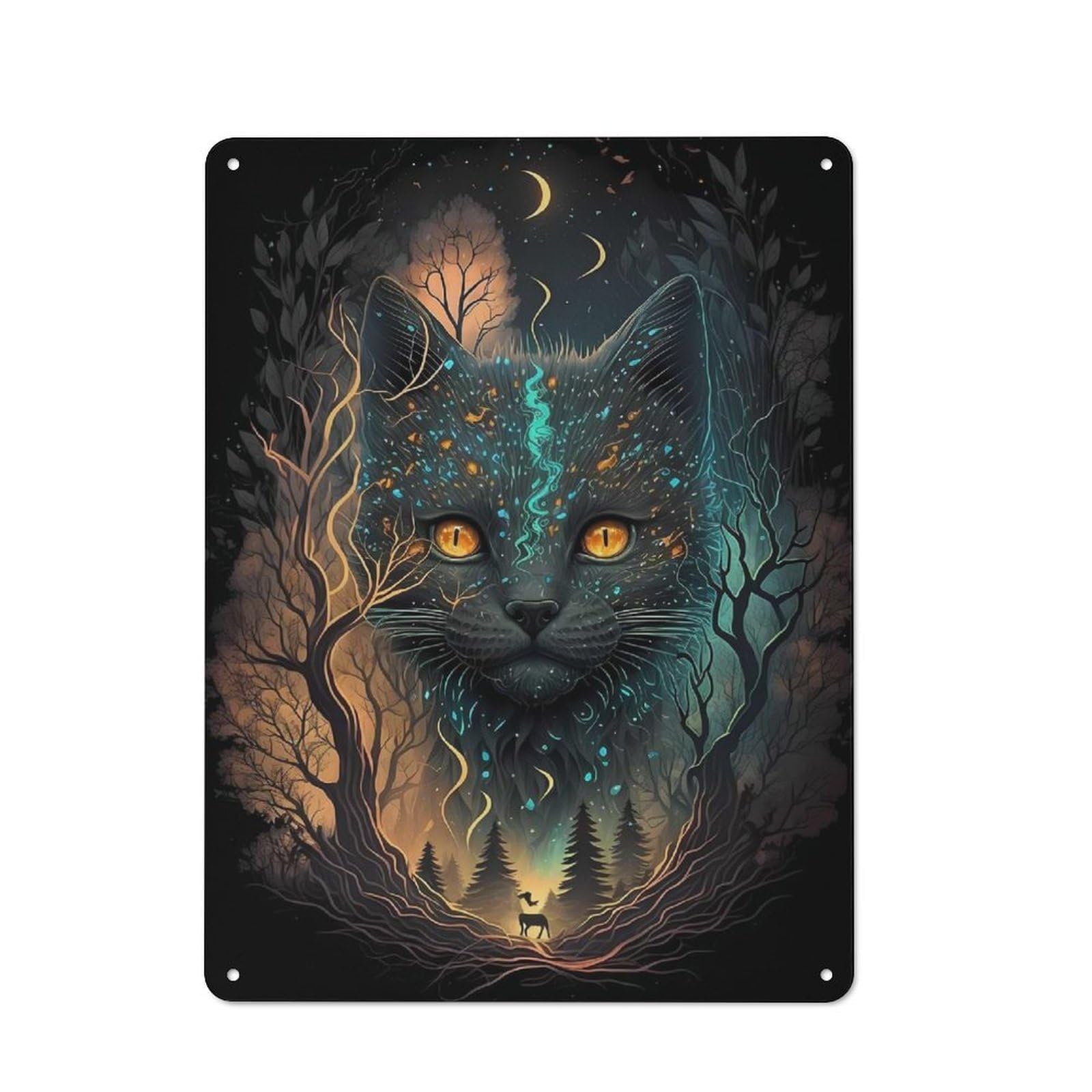 Junmoney American Shorthair Cat Metal Plaque 40X30cm With For Pub Or Café, Rustic Decor, For Pub Decor Enthusiasts