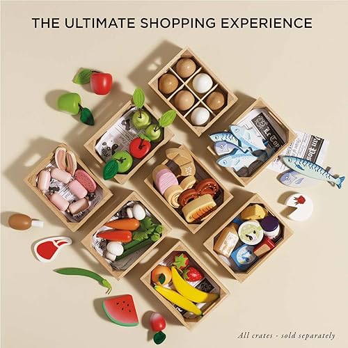 Miniatura 5 de Le Toy Van - Cesta de Panadero de Madera Educativa del Mercado Honeybee  Comida de Juego de Madera  Comida de Tienda de Juego de Supermercado