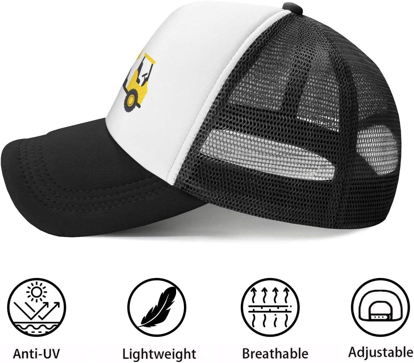 Boys' Dump Truck Mesh Hat for Boys and Girls, Adjustable Snapback Trucker Baseball Cap for Toddler Kid Ages 2-6