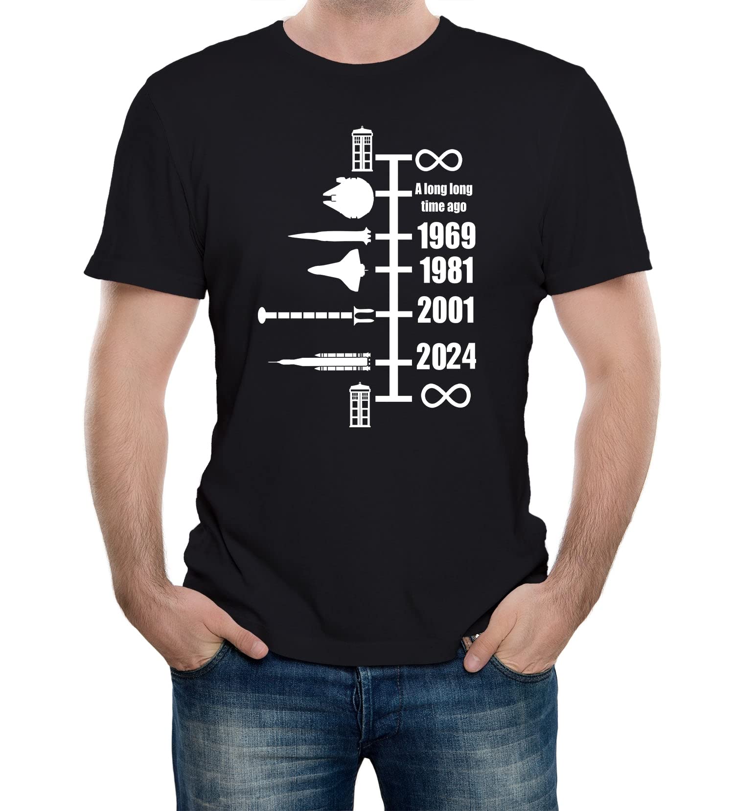 Reality GlitchMens Short Sleeve Spaceship Timeline Movie, Space, Sci Fi and Science Inspired Funny Graphic T-Shirt. Short Sleeve, Regular Fit T-Shirt, Comfortable & Long Lasting Design.