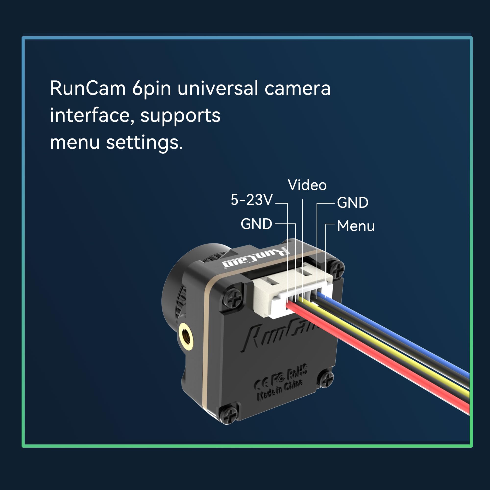 RunCam FPV Robin 3- Micro Drone Camera 1200TVL FOV150 ° Grandangolare 5.3g per RC FPV Drone Auto Aereo Racing