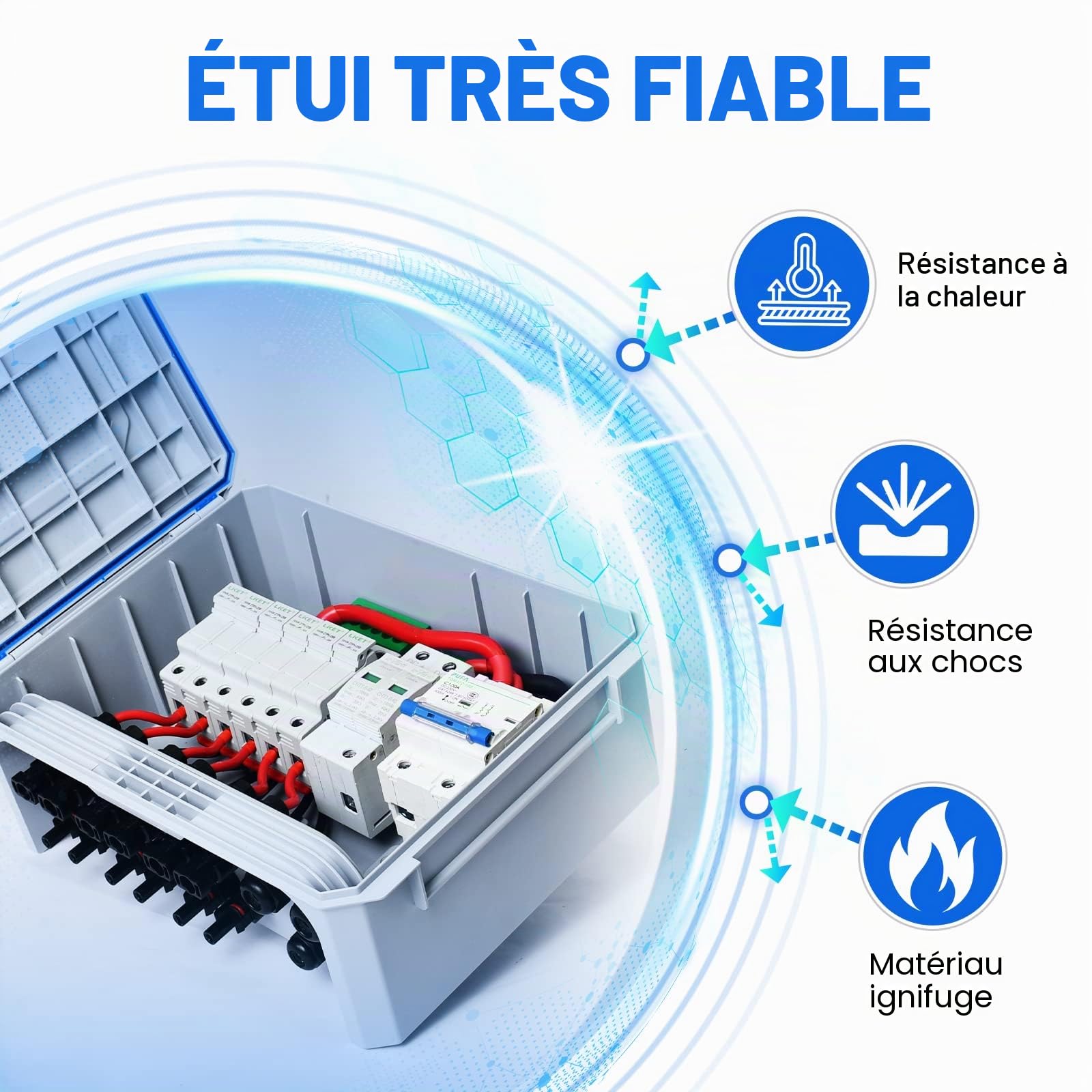 ECO-WORTHY Lot de 6 combinateurs de panneaux solaires PV et disjoncteur 125 A pour panneau solaire et système d'alimentation solaire indépendant du réseau