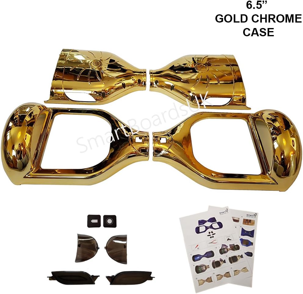 CHROME 6.5" Hoverboard Plastic Shell - Swegway Case 6.5 Inch Frame Segwa 2 Wheel Smart Balance Scooter Plastics (GOLD)