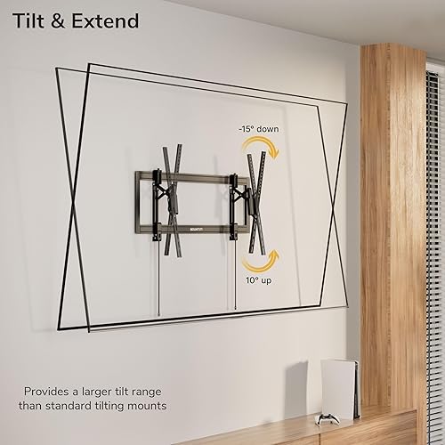 Miniatura 5 de Mount-It! Advanced Extendable Tilt TV Wall Mount for 55105 Inch TVs, Low Profile 2.1 Heavy-Duty Bracket with 6.8 Extension, Tilt & Swivel, Universal