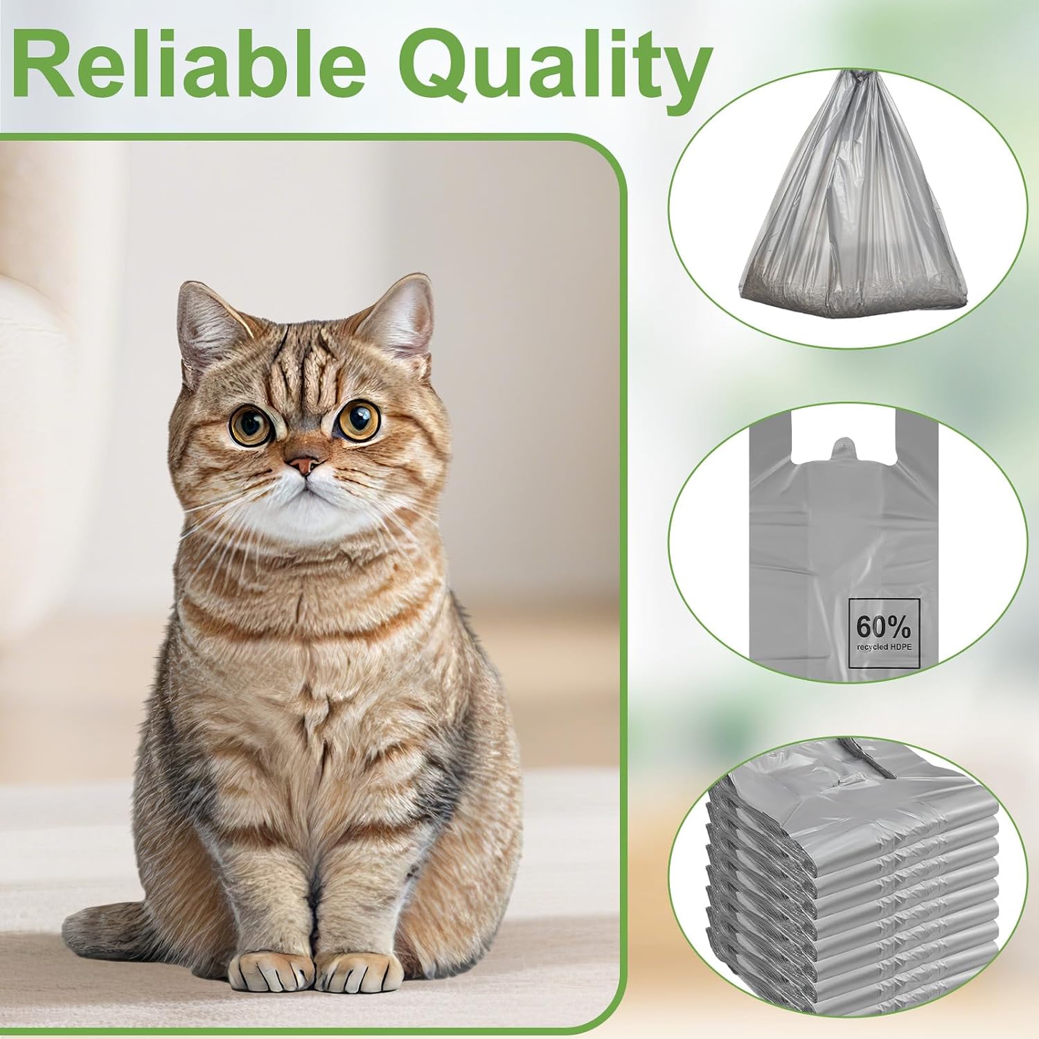 100 Pack Litter Keeper Liners Type H Compatible with Modkat Cat Litter Box Liners Heavy Duty Tear Resistant Large Trash Bags