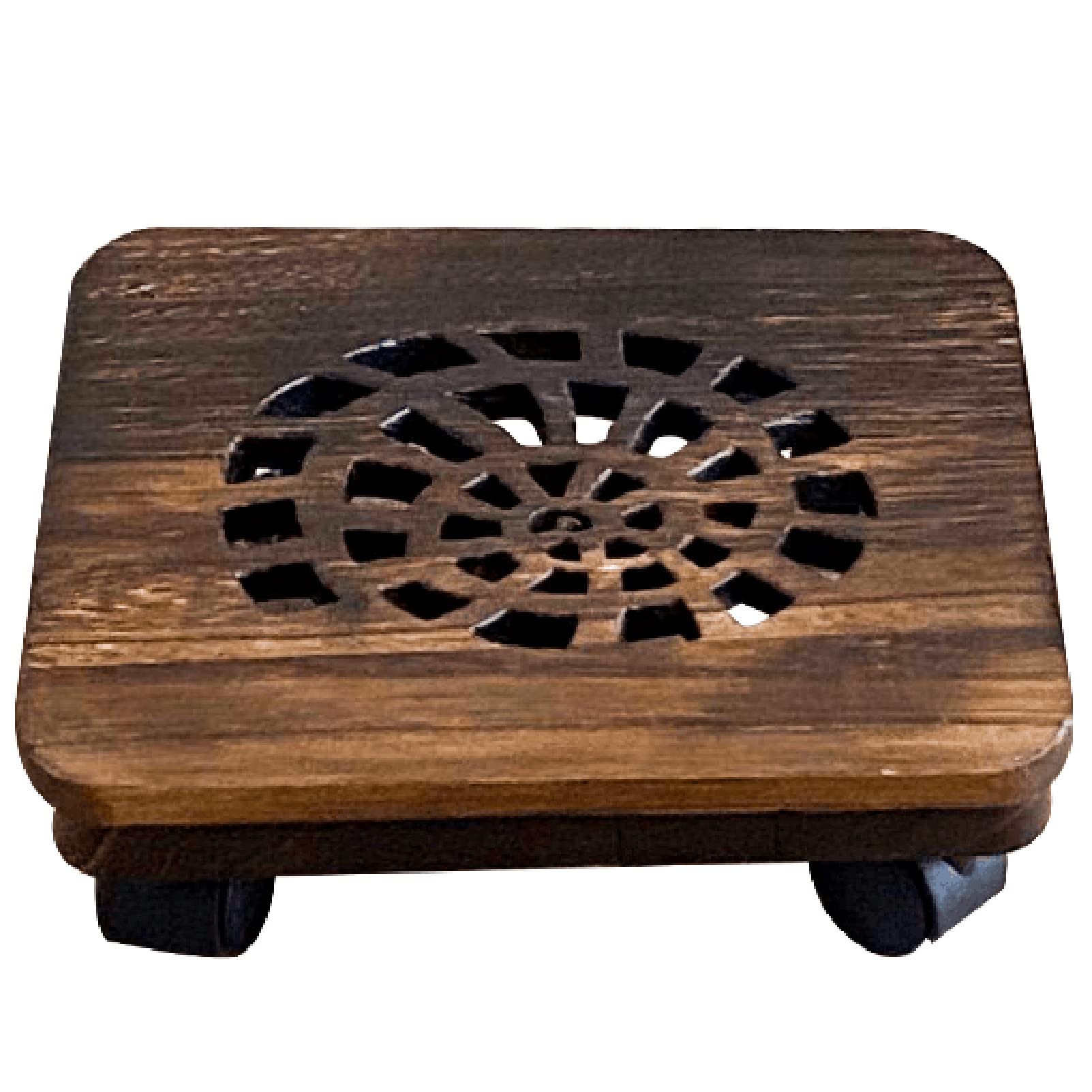 Rollender Blumentopf auf 4 Rädern, 33 cm, Metall-Gartenwagen für drinnen und draußen, einfache Mobilität, Blumenhalter für stilvolle Heimdekoration und bequeme Pflanzenpflege