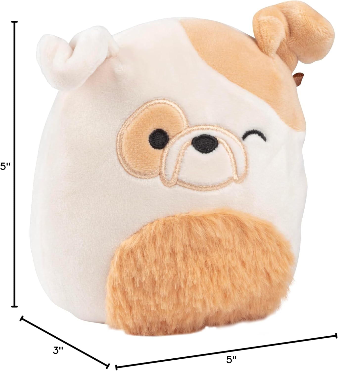 Squishmallows Original 5-Inch Brock The Bulldog - Official Jazwares Plush - Collectible Little Soft & Squishy Mini Stuffed Animal Toy - Add to Your Squad - Gift for Kids, Girls & Boys