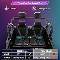 Vista 4 de Auto de juguete de 24 V, control remoto, 4 ruedas, auto eléctrico para niños pequeños, niños y niñas, vehículo motorizado de 2 plazas, color morado