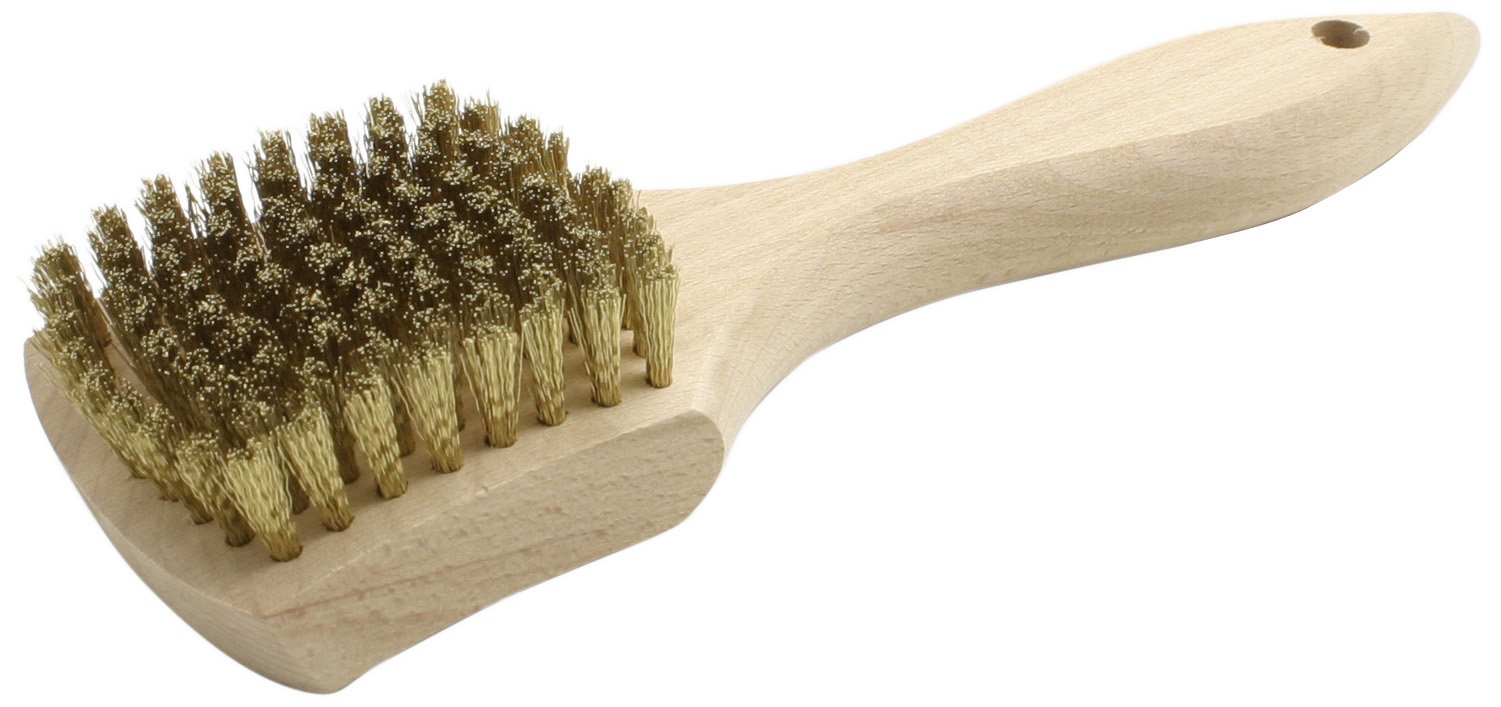 Flex-Hone Brush Research Stiff Scrub Block Brush with Paddle Handle, Brass, 8-7/8" Overall Length, 5/8" Trim Length (Pack of 1)