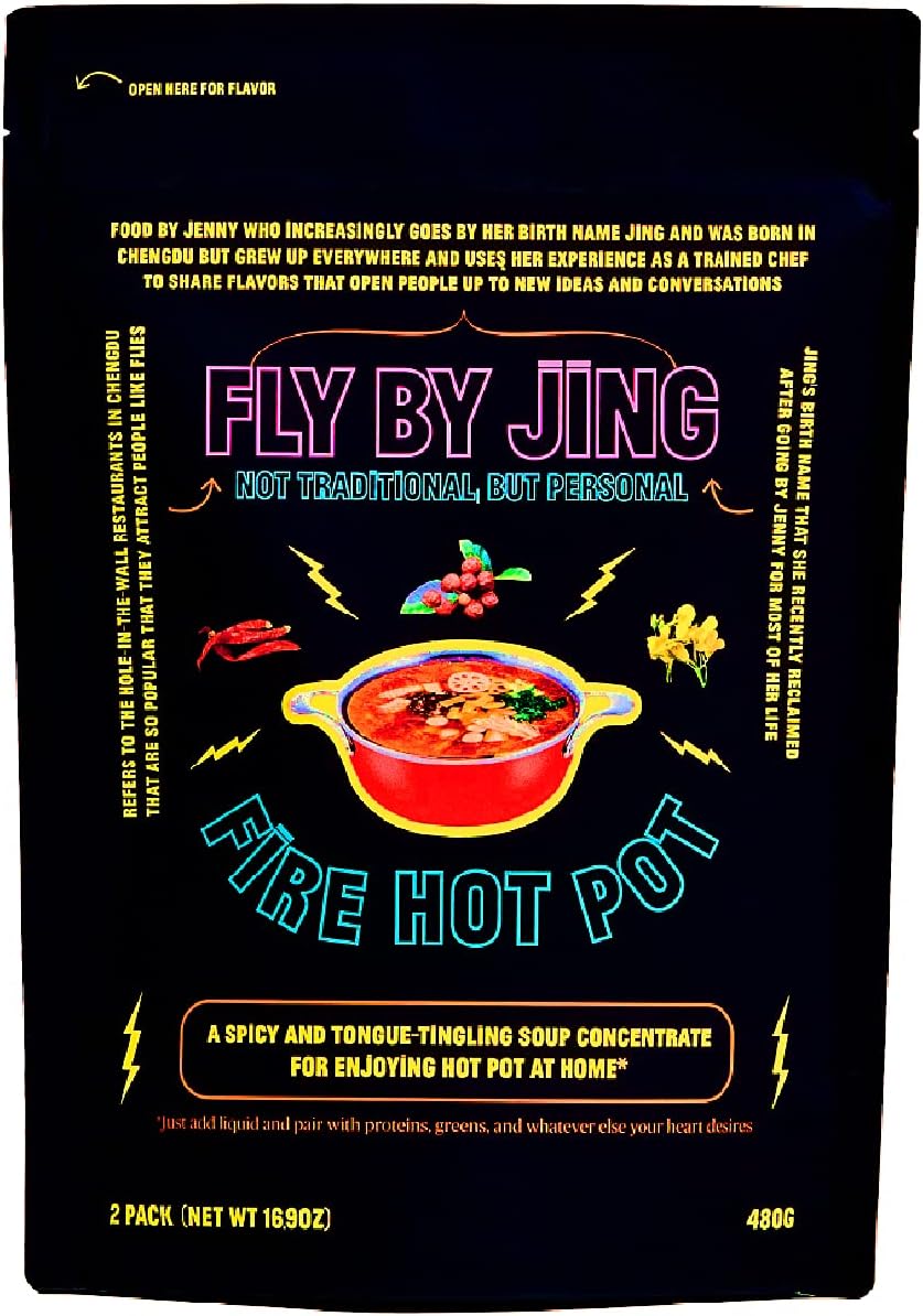 Fire Hot Pot Soup Base, Spicy Sichuan Hot Pot at Home, Packed with Umami Flavor, No MSG, Vegan and Sugar Free, Perfect and Unique Dinner Party or Family Meal (Pack of 2)