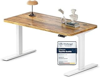 MAIDeSITe Höhenverstellbarer Schreibtisch (140x70cm), Höhenverstellbar Stehtisch Elektrisch, Energieeffizient‌ Flüsterleiser Dualmotor Traglast 160kg Mit Kollisionsschutz Funktion - S2 Pro