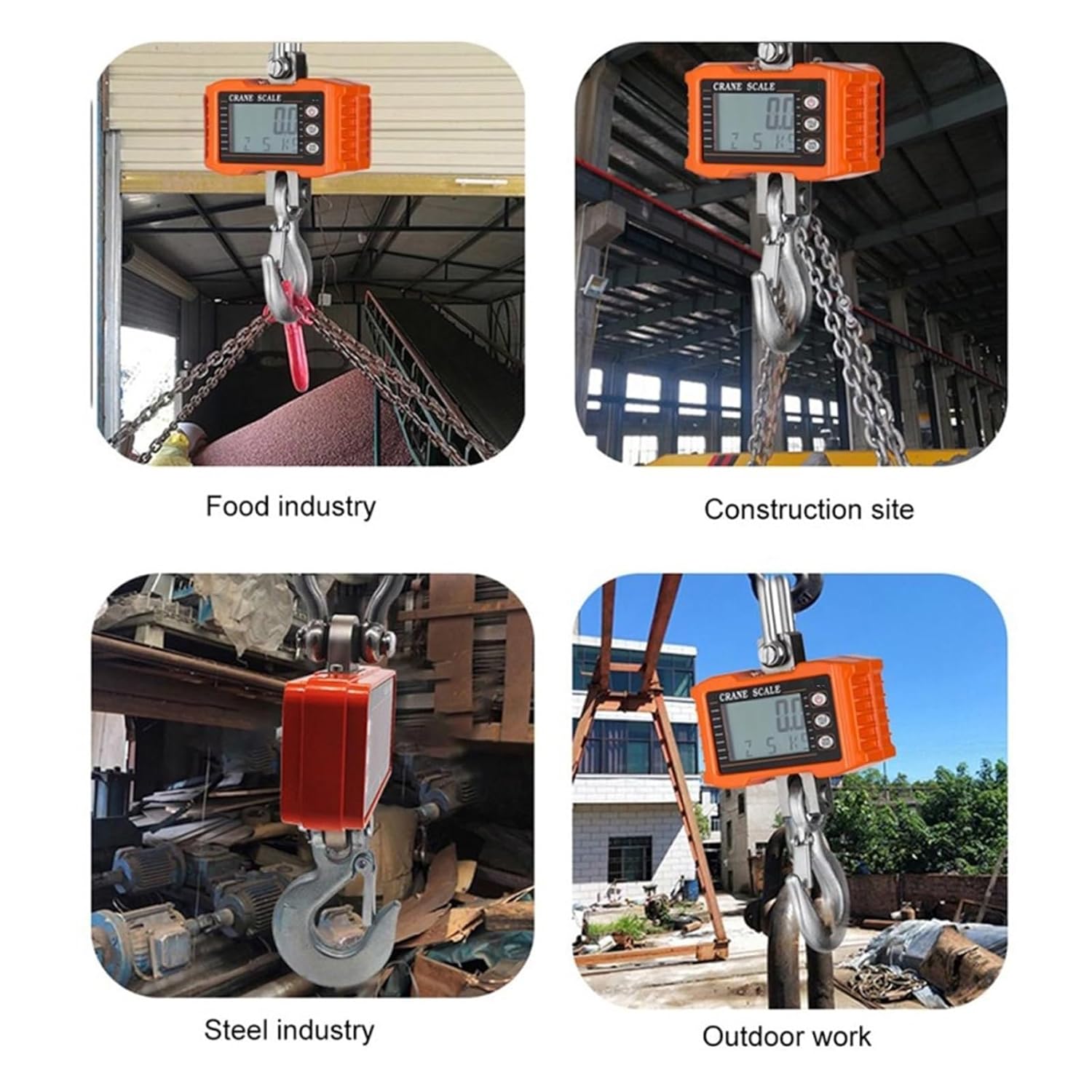 Crane Scale, Industrial Crane Scale 1000kg /2200lbs Heavy Duty Hanging LCD Backlight Digital Hook Scales Balance Electronic Tool,Convenient Operation(Black)