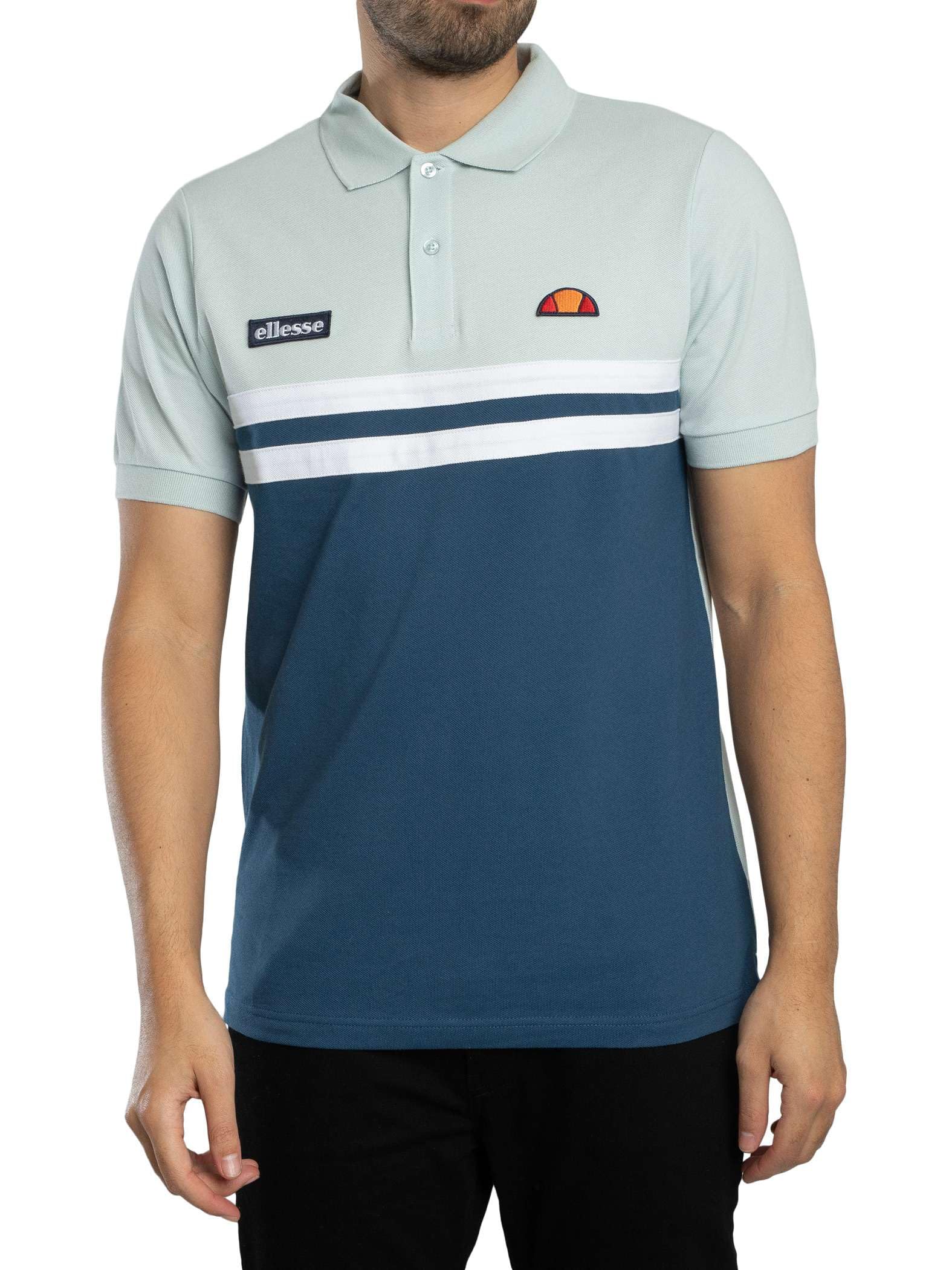 Ellesse Men's Short Sleeve Polo Shirt - Blue/Light Blue - X Large