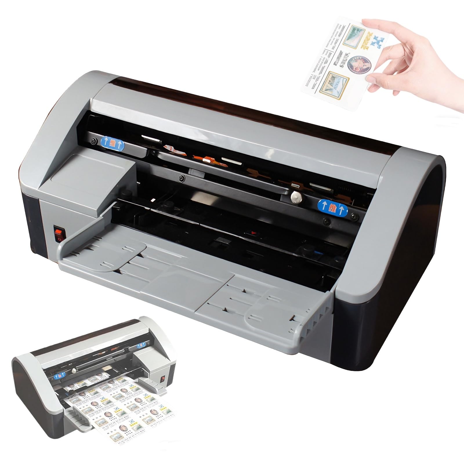 Rilegatrice automatica – Taglierina elettrica per carte con velocità di taglio 30-40 pezzi/min e bordo regolabile da 5-15 mm per cartoline, inviti, tessere, segnalibri
