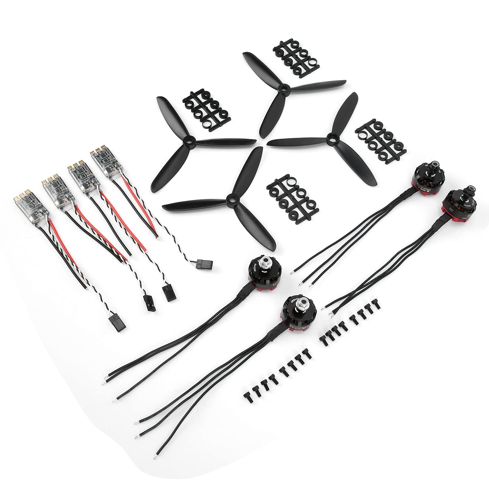 Drone Motor Set, 2205 2300 KV Alu + Lega CW + Motore CCW (4X) + 30A Brushless ESC (4X) + 5045 Propelle (4X) + Accessori Paddle (4X) + Vite (16x) Set di Accessori RC Racing Drone