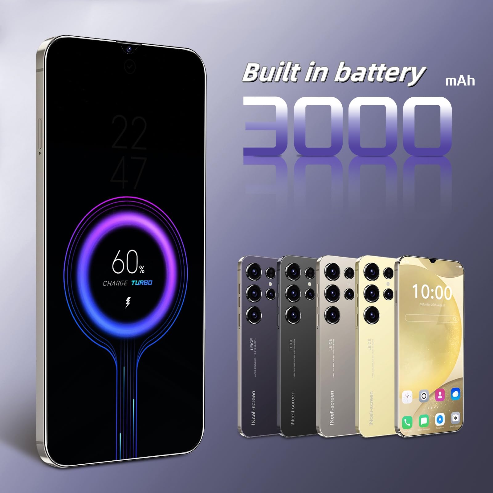 Ontgrendel telefoon, 6,3-inch scherm, 4G-LTE smartphone, dubbele camera's, 2GB RAM, 16GB ROM, uitbreidbare 128GB, dubbele SIM kaarten, geschikt voor beginnende gebruikers (light gold