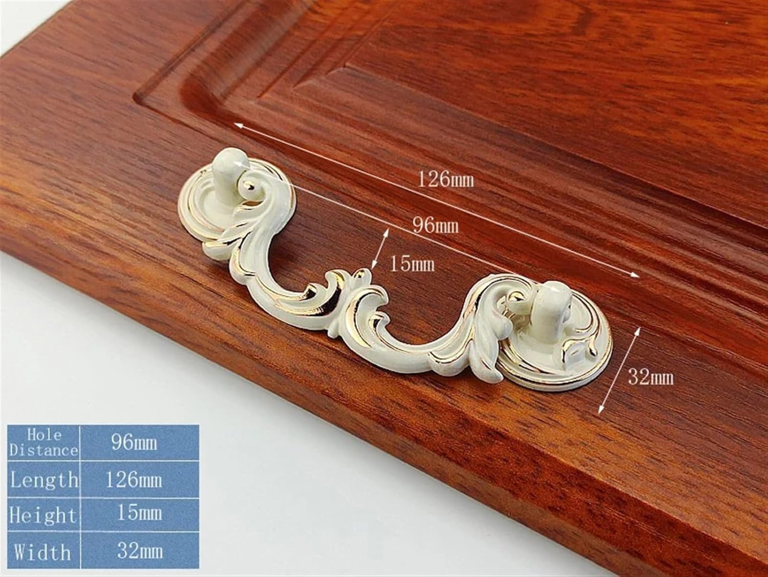 Style Handles for Furniture Kitchen Cabinets Door Drawer Table Knobs Wardrobe Cupboard Desk Bronze Handle Dresser Pulls 2Pcs(Gold White 126mm)