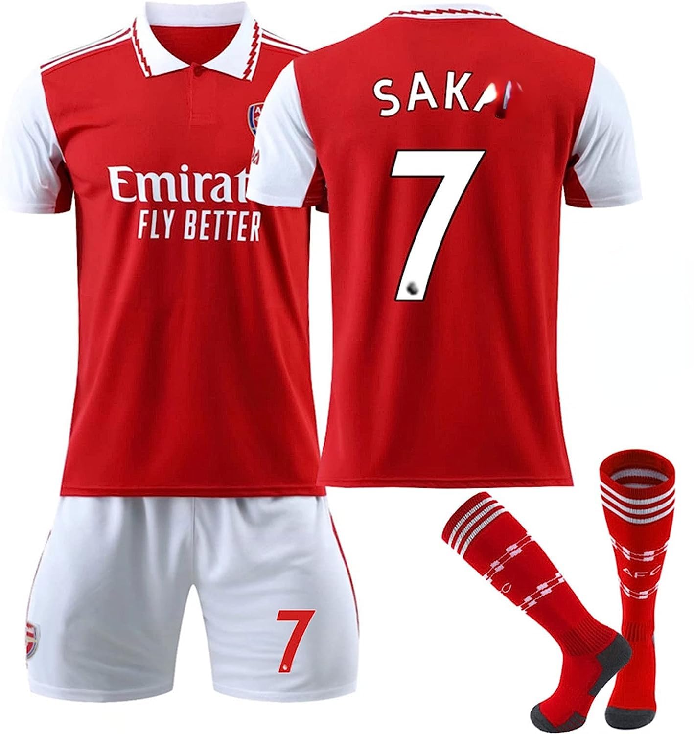 Gruattreay 2022/23 Season Ar-senal Home Football Kits SAKA #7 Fans Football Jersey/Shorts Socks Gift Set Youth Sizes and Adult Size