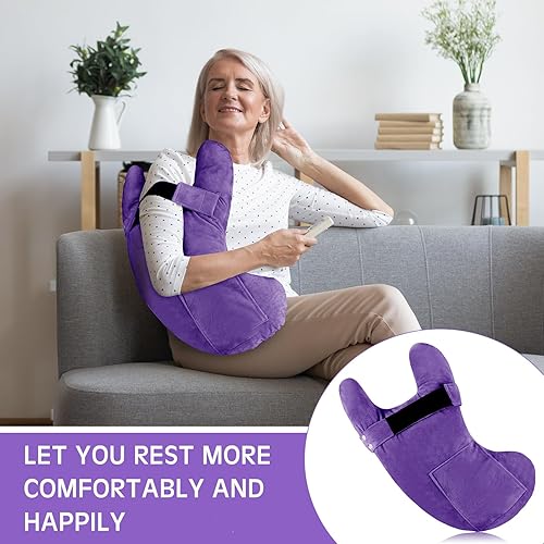 Miniatura 3 de TrelaCo Almohada para aliviar el dolor de hombro ajustable para alivio de la presión del brazo del hombro (violeta)