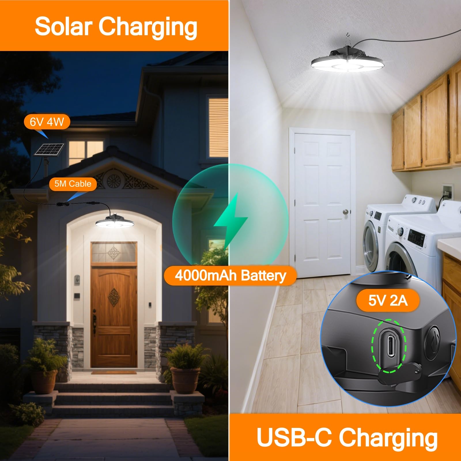 MEIKEE Luz Solar Colgante Exterior, 76 LEDs Lámpara Solar con Sensor de Movimiento, con Control Remote RF, IP65, Luz Regulable 2500-6500K, 6 Brillo, Temporizador, Función de Memoria, Cable 5 m
