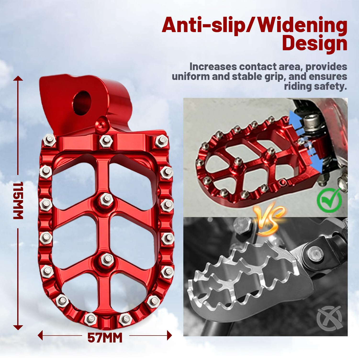 Cale Pied Moto, Repose-Pieds pour-Compatible avec Plusieurs Modèles -Rouge | pour SMS125 SM400R 449 SMR/TC/Te 450 510 511 570 SM450R SM450RR SM510R SM610R