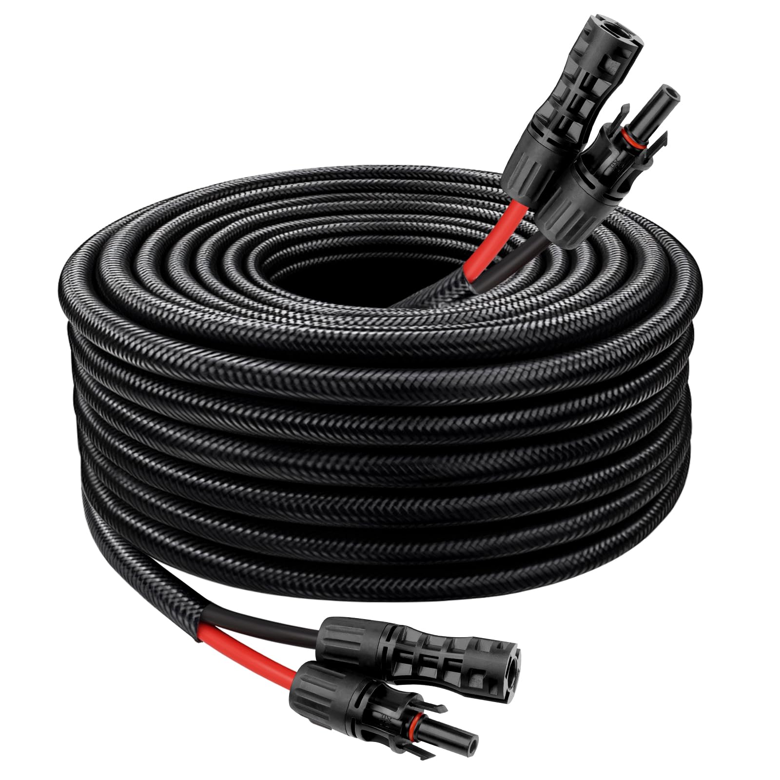 Solar Panel Extension Cable - 8AWG 20FT Solar Wire with Female & Male Waterproof Connector Flame Retardant Protective Sleeving PV Wire for RV,