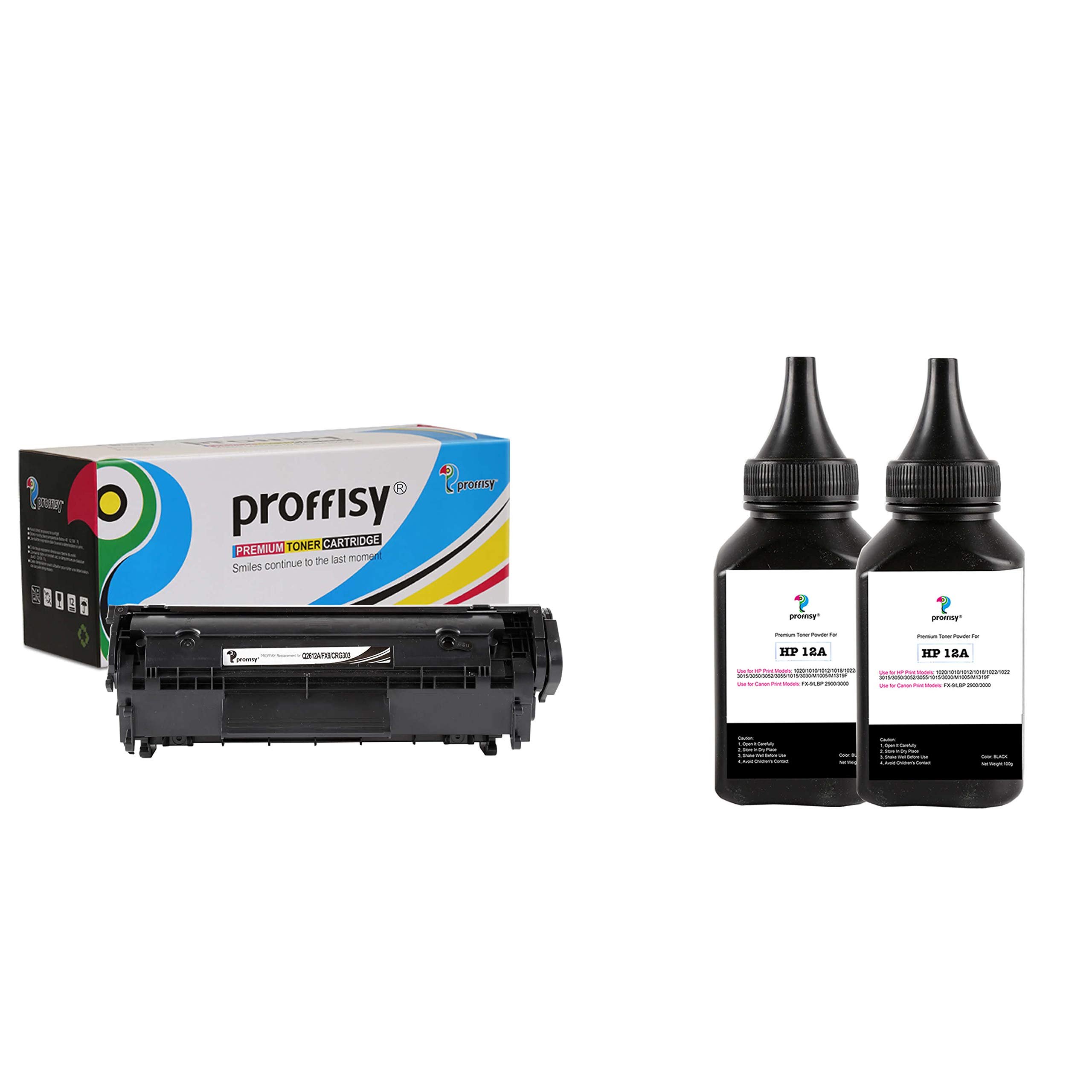 proffisy 12A Easy Refill Toner Cartridge for HP 12A Cartridge with 2PCS 12A Toner Powder -100g Per Bottle, Q2612A for HP Laserjet M1005 MFP,1020,1010/1012/1018/1022/1022n/1022NW/3015/3020/3050/3050z (B07HKYZD7C) Amazon Price History, Amazon Price Tracker