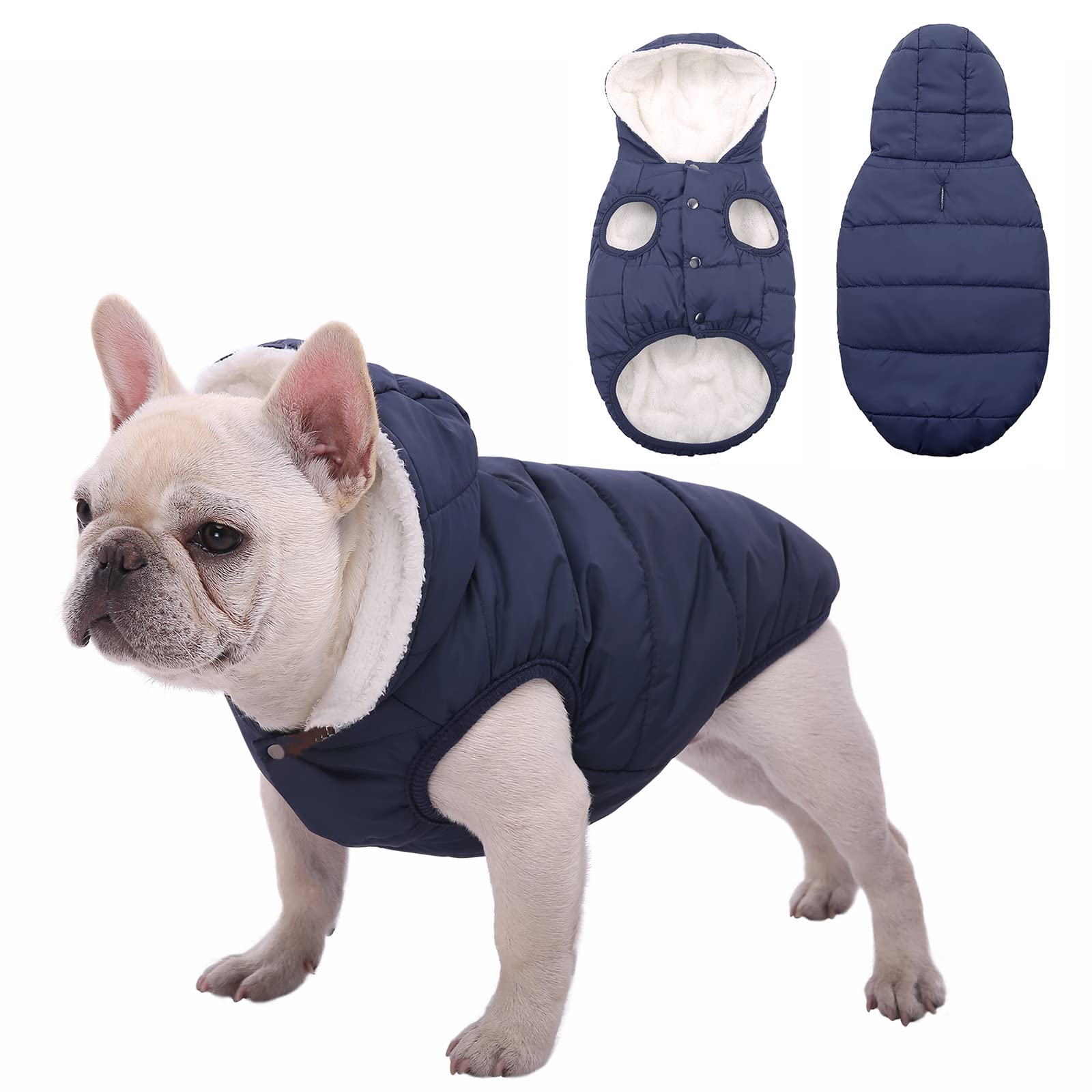 SAWMONG - Abrigo de forro polar para perro, resistente al viento, impermeable, forro polar y algodón, para perros de clima frío, ropa para mascotas de razas pequeñas y medianas y grandes