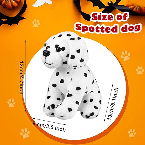 Miniatura 2 de Jiuguva 6 juguetes de peluche para perros dálmatas, perros manchados, realistas, suaves, dálmatas, recuerdos de fiesta para Halloween, carnaval,