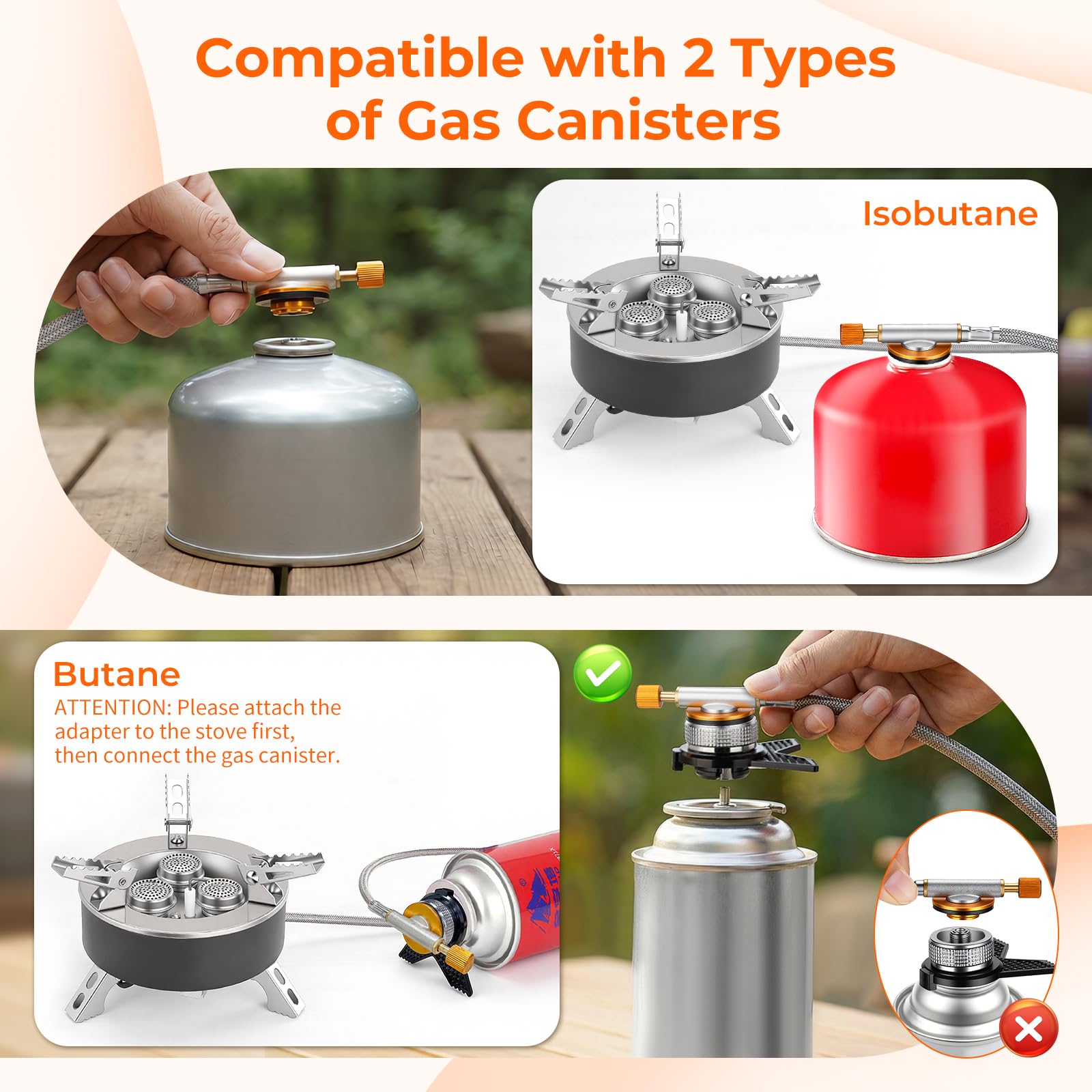 Réchaud Gaz Camping Portable 4000W, Réchaud Camping Gaz Pliable avec Allumage Piezo, Réchaud Gaz Bivouac Léger avec Boîte de Rangement pour Camping, Randonnée, Pique-nique et Pêche