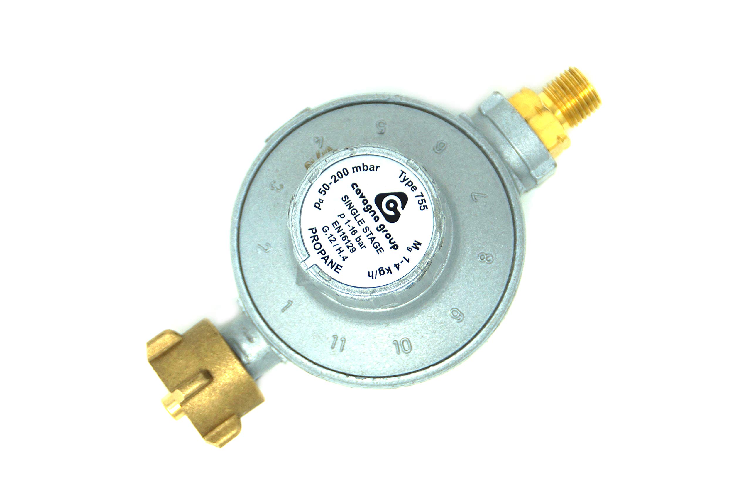 CAVAGNA Regulator niskiego ciśnienia 50 – 200 mbar, 11-stopniowa regulacja ciśnienia gazu do grilla gazowego, grzejnika, promiennika tarasowego, kuchenki