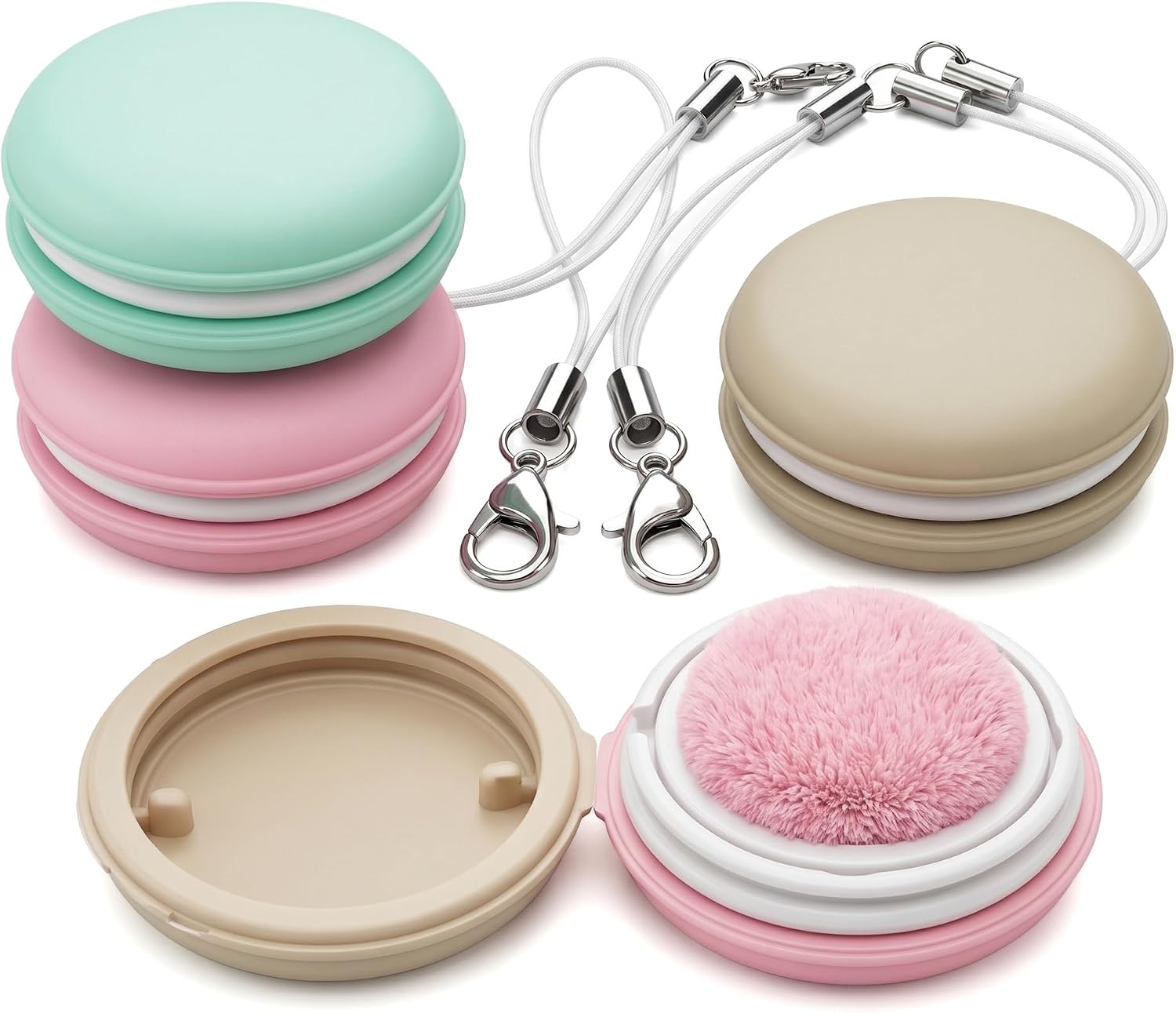 4pcs Cute Macaron Screen Cleaner Set, Mini Phone Cleaning Kit with Strap, Reusable Washable Soft Cloth for Smartphone Glasses Camera Laptop Lens