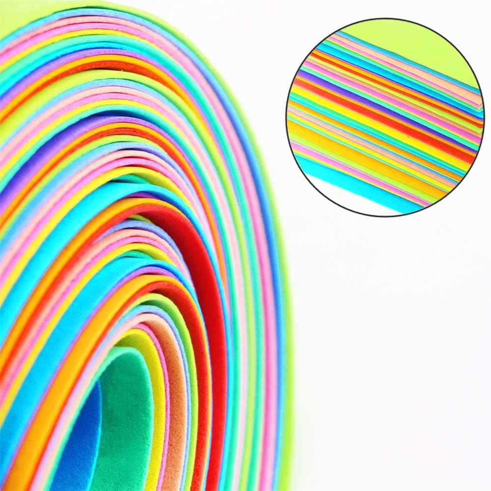 BcPowr 60PCS EVA Craft Foam Sheets, Foam Sheets Rainbow Foam Handicraft Sheets Colorful Crafting Sponge for Arts DIY Projects, Classroom, Scrapbooking, Parties(10Color, 11" x 8")