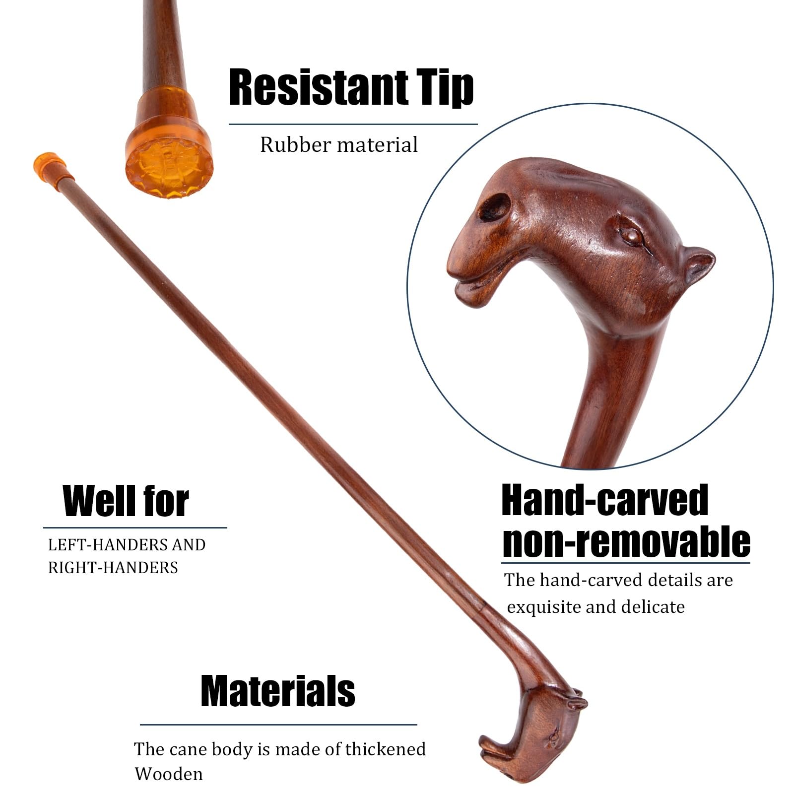 Bastone da Passeggio, con Impugnatura Ergonomica e Puntale in Gomma | 36 pollici, bastone color cammello, antiscivolo, per anziani, uomini e donne, modello decorativo di lusso Cospaly