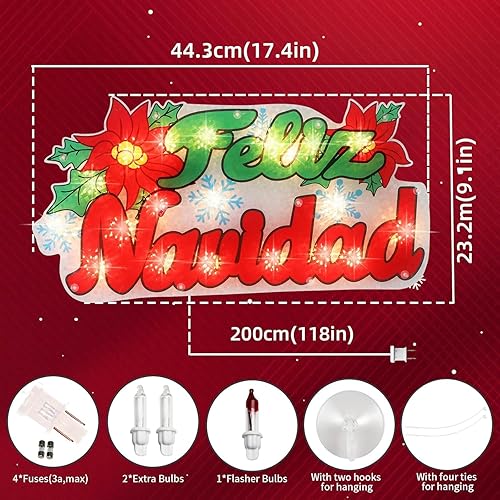 Miniatura 17 de LAMPHOME Silueta de ventana de Navidad con forma de copo de nieve de 17 pulgadas, 20 L, decoración para fiestas, hogar, patio, césped, jardín
