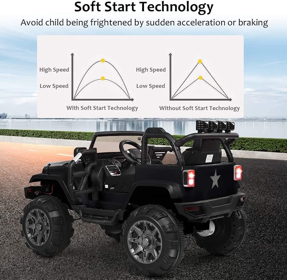 Z&HA Kids Ride on Truck,12V Electric Ride on Car with Remote Control Kids Ride on Off-Road Truck Battery Powered Motorized Vehicles Ride on Toys for Kids,Pink : Toys & Games