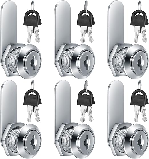 6 Pcs Locks, 16 mm Letterbox Locks, Cupboard Locks with Key