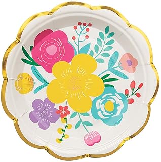 Fiesta Floral Bright Dessert Plate - Party Supplies - 8 Pieces
