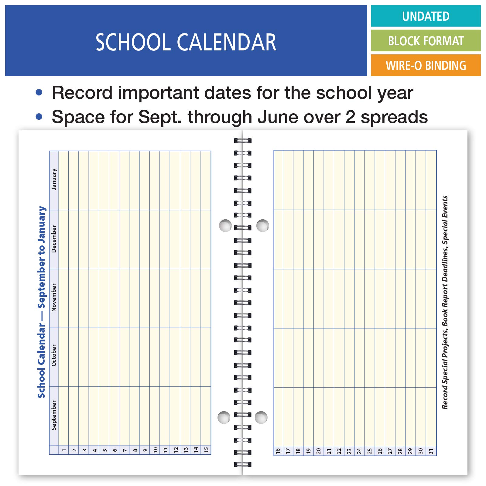 Elan Publishing Company Student Planner Weekly Overview Format for a Full Year (S85-Blue) 5.5 x 8.5 - Image 4