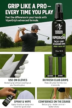 ViperGrip Golf Grip Spray & Cleaner 2-in-1 Tacky Grip Enhancer - 4 oz