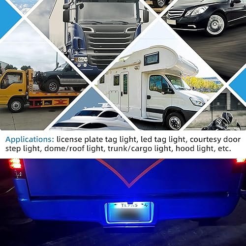 Miniatura 6 de 2 luces LED para placa de matrícula de 12 a 24 V, impermeables, 6 LED, luz trasera para RV, cámper, camión, SUV, remolque, camioneta, luces de