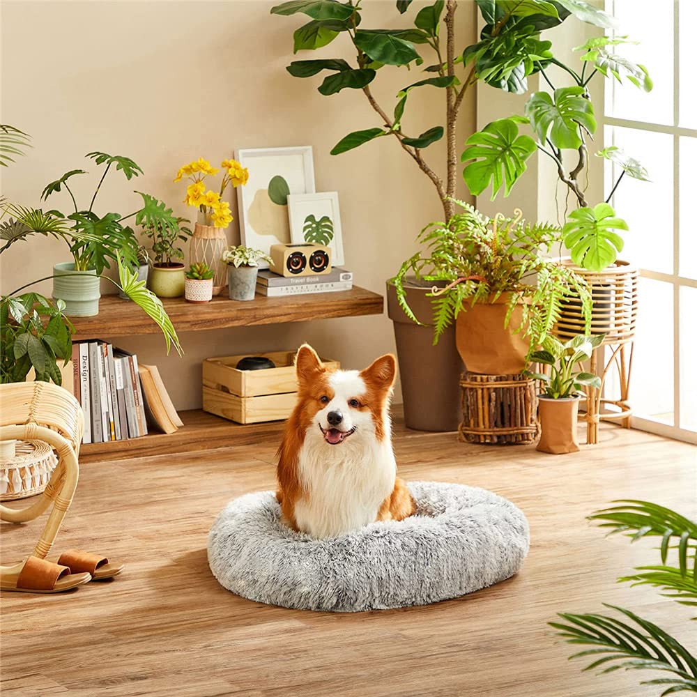 Cama Perro Gato Camas para Perros Pequeños Cama para Mascotas para Gatos Cama Redonda de Felpa Gatos Sofá para Perros Donut