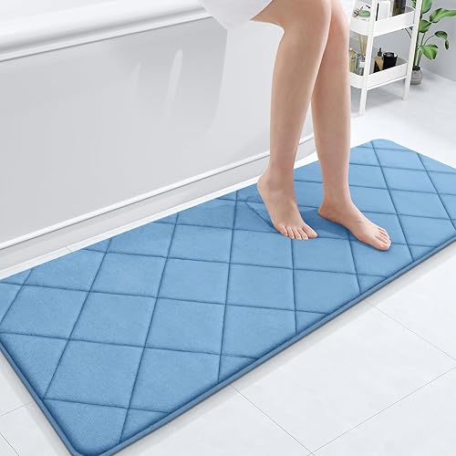 Miniatura 54 de OLANLY Tapete de baño de espuma viscoelástica de 24 x 16 pulgadas, ultra suave y absorbente, lavable a máquina, cómodo tapete de baño para suelo de