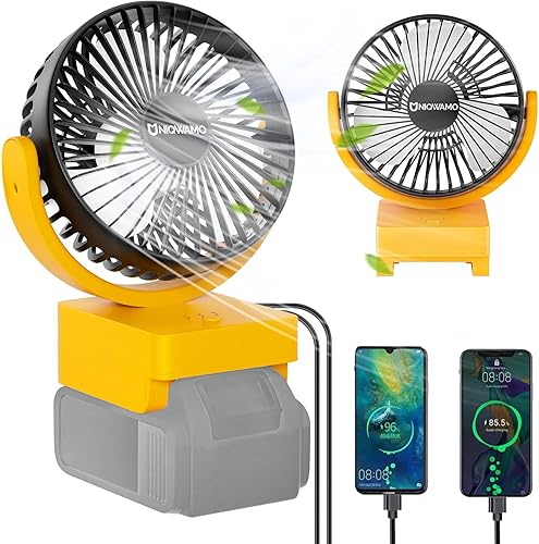 Uniqwamo Jobsite - Ventilador de batería para Dewalt 18V20V Max DCB204 DCB205 DCB206 DCB203 DCB201 DCB207 DCB180 DCB181 Batería de iones de litio, Uniqwamo Jobsite - Ventilador de batería para Dewalt 18V20V Max DCB204 DCB205 DCB206 DCB203 DCB201 DCB207 DCB180 DCB181 Batería de iones de litio,