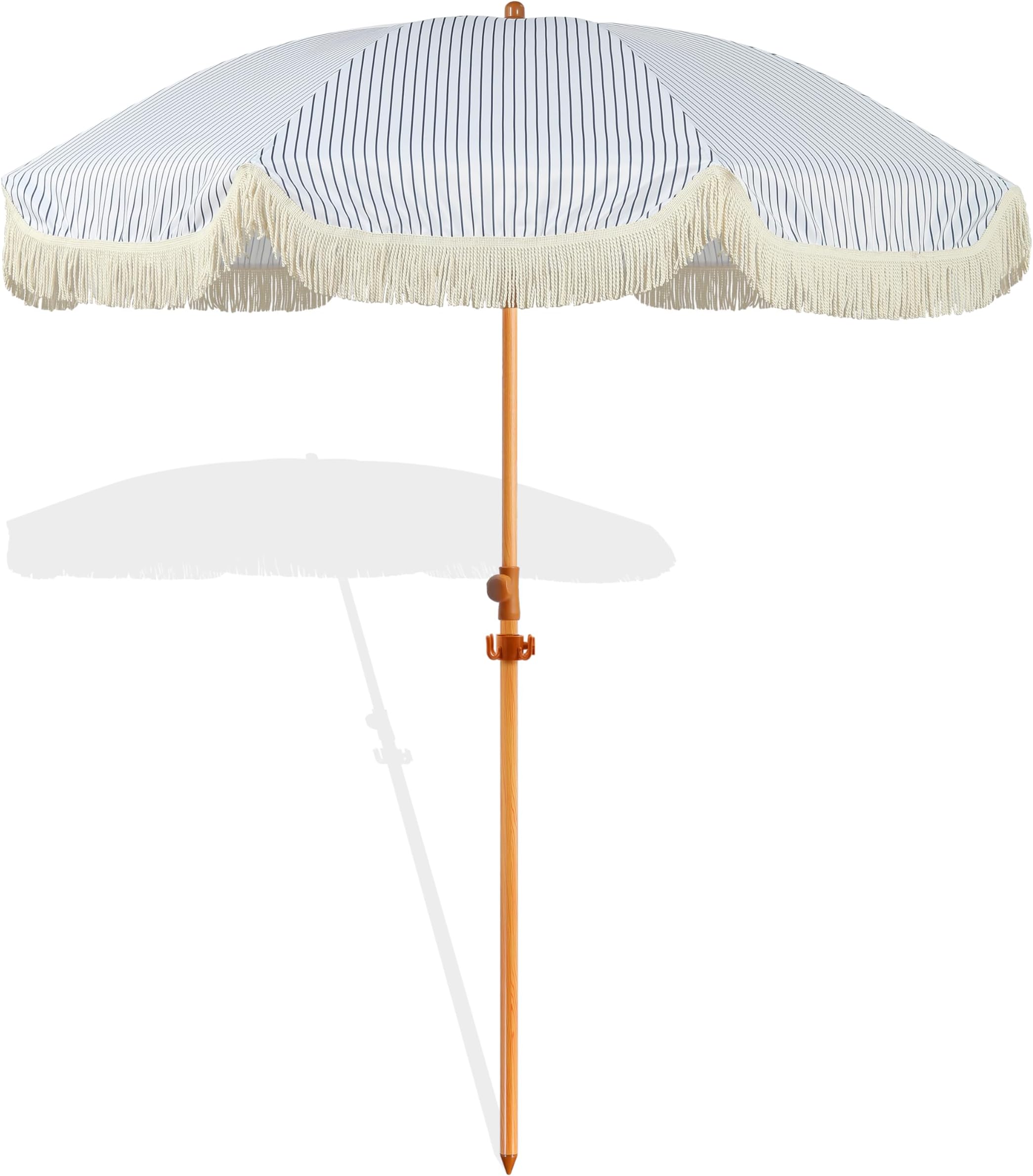 Seazul 6.5ft Patio Umbrella with Fringe, Beach Umbrella, Fringe Umbrella Outd...