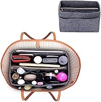 Vista 6 de ZTUJO Purse Organizer Insert, Felt Bag Organizer with Metal Zipper, Handbag & Tote Shaper, For Speedy Neverfull Tote, 7 Sizes