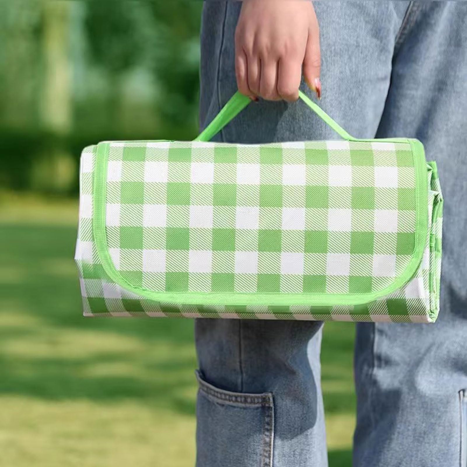 Questa Coperta Impermeabile è Un Tappetino Pieghevole di Grandi Dimensioni, Ideale per Campeggio, Spiaggia, Parco, Viaggi ed Escursioni, con Retro in PVC (150 x 200 cm).