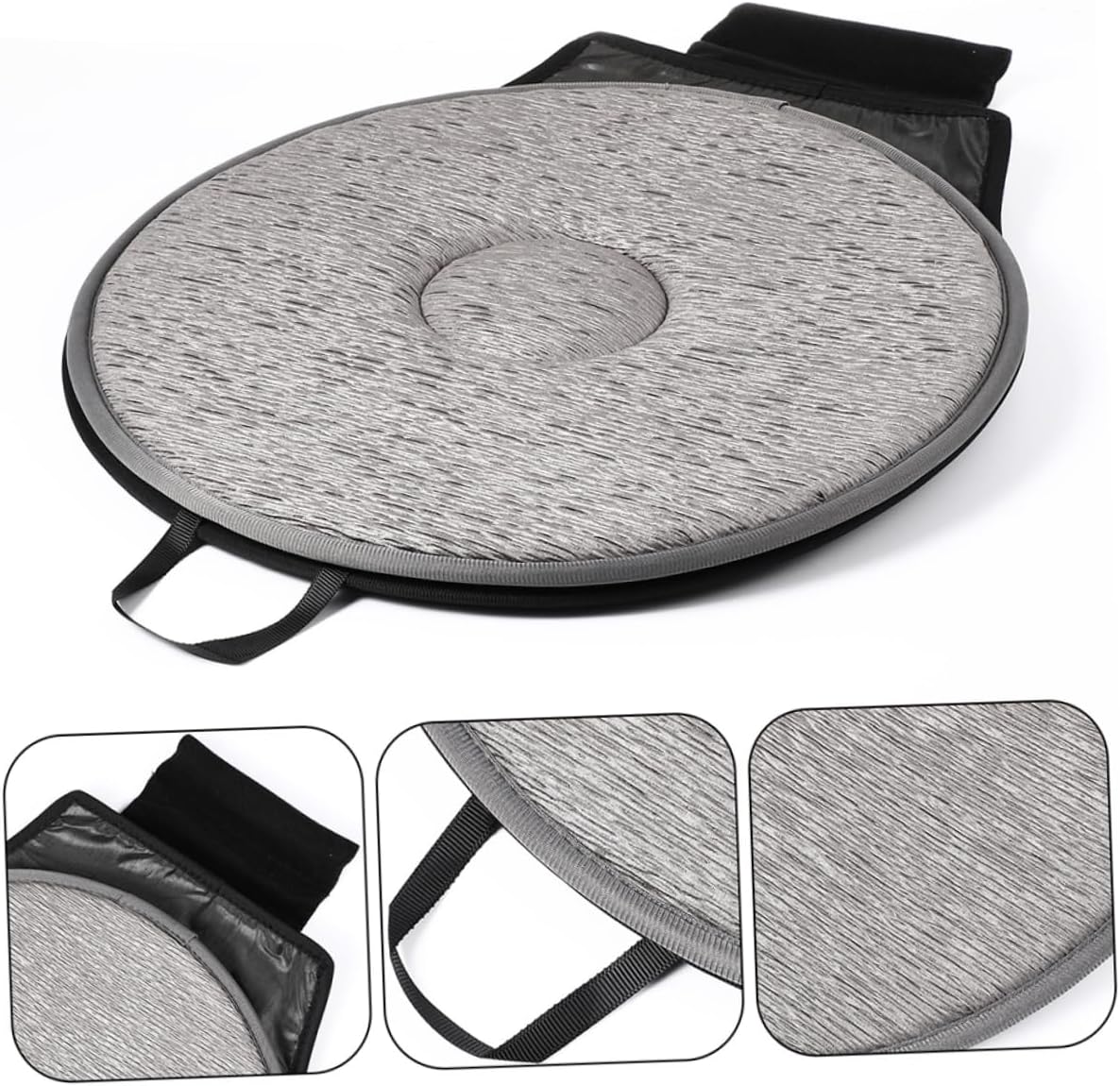 2pcs Swivel Seat Cushion for Elderly Multi-Functional Rotating Car Seat Pad Non- Support for Comfortable Driving Easy Installation Grey